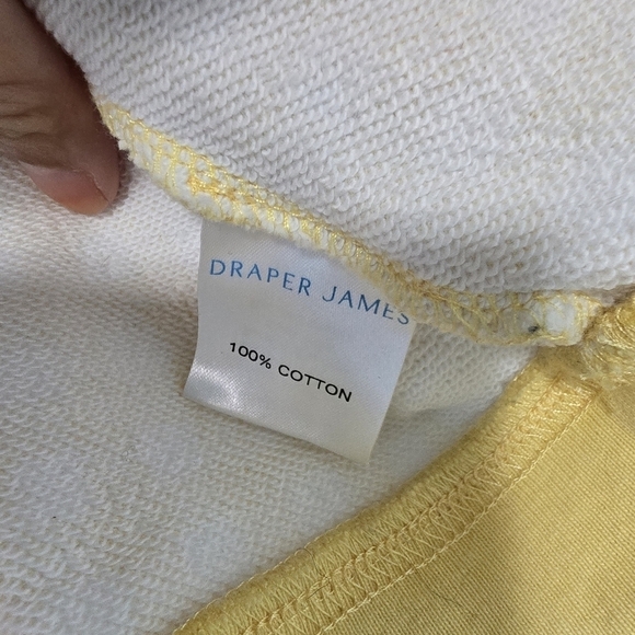 Draper James yellow white Natalie sweatshirt Gingham print Casual Lounge - Picture 9 of 10